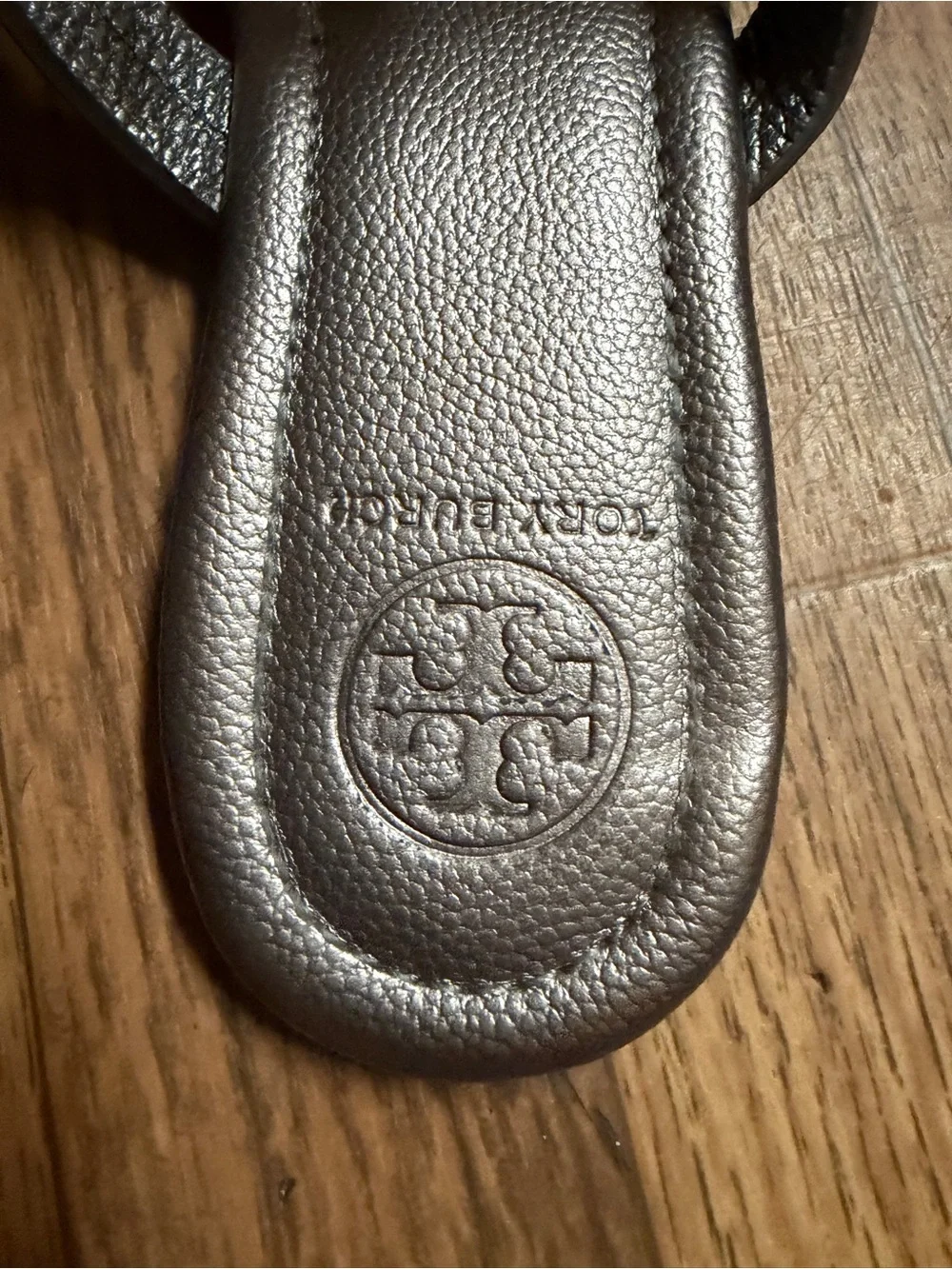 Tory Burch Metallic Black Miller Thong Sandals